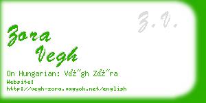 zora vegh business card